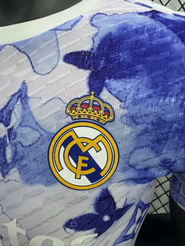 Real Madrid 2025-2026 White and Blue Special Edition Player Version Training Shirt