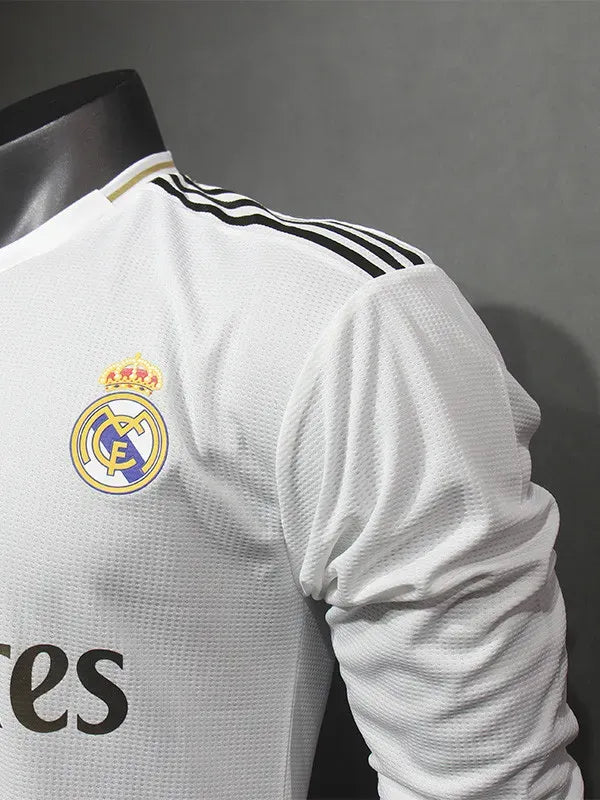 Real Madrid 2019-2020 Retro Home Player Version Long Sleeve Jersey