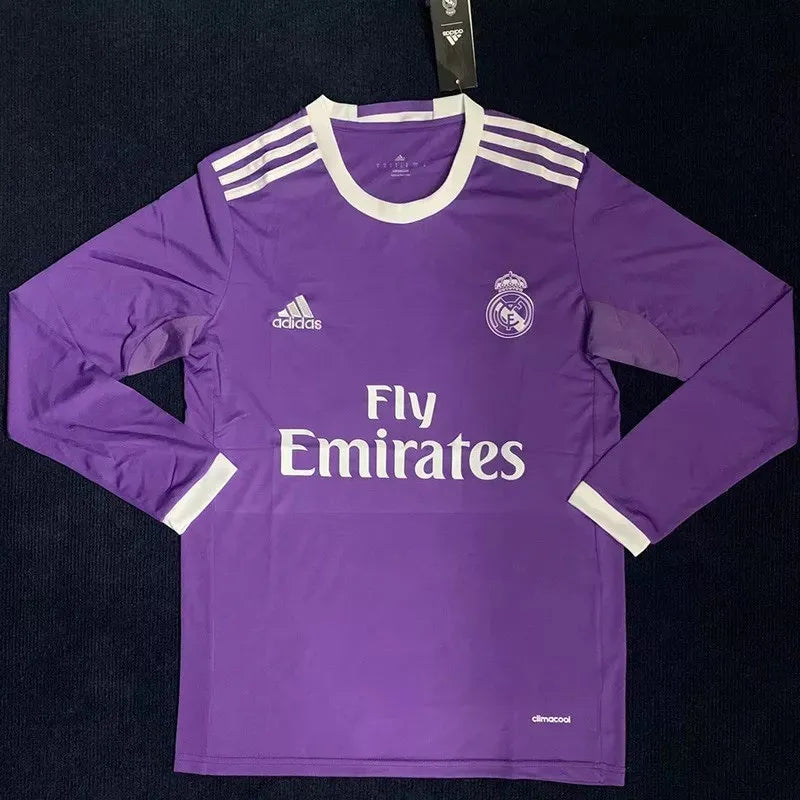 Real Madrid 2016-2017 Retro Away Long Sleeve Jersey