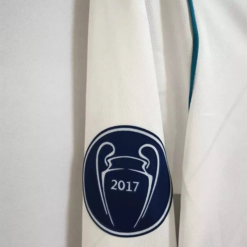Real Madrid 2017-2018 Retro Home Long Sleeve Jersey