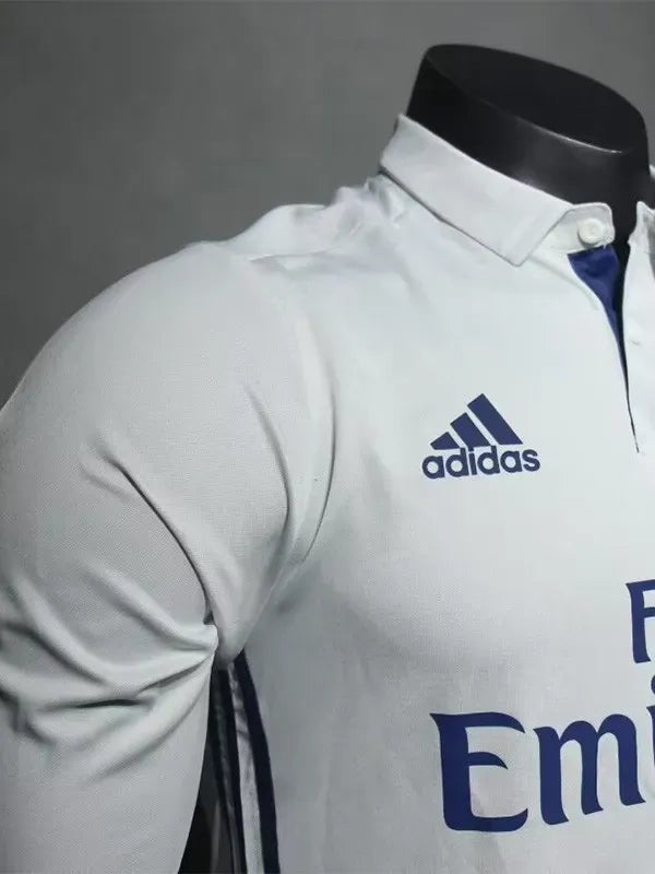 Real Madrid 2016-2017 Retro Home Player Version Long Sleeve Jersey