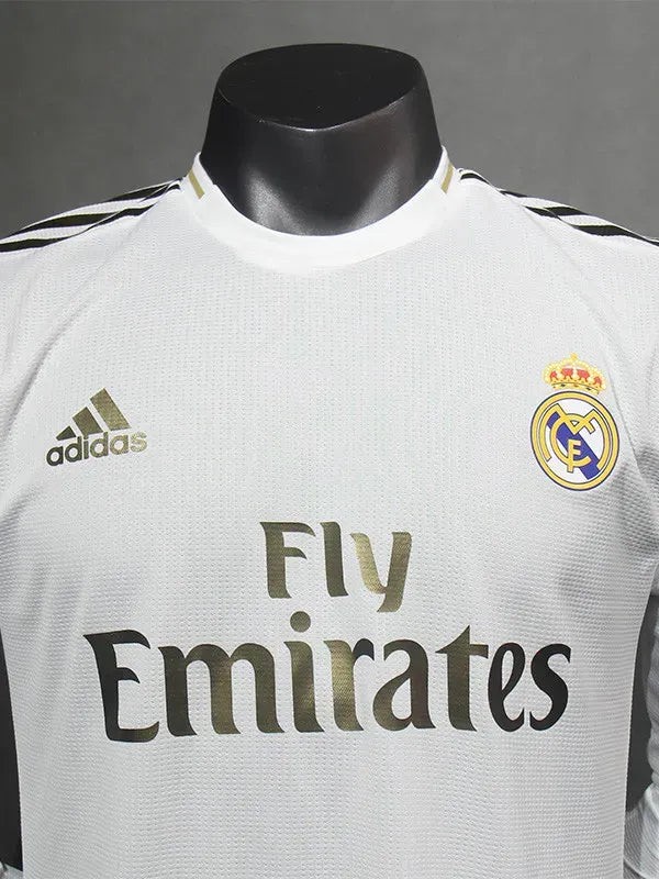 Real Madrid 2019-2020 Retro Home Player Version Long Sleeve Jersey