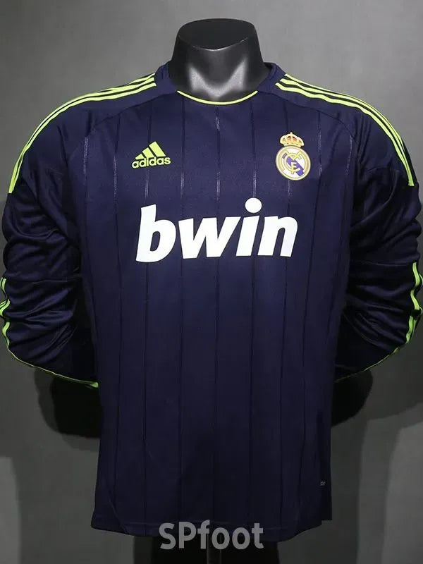 Real Madrid 2012-2013 Retro Away Player Version Long Sleeve Jersey