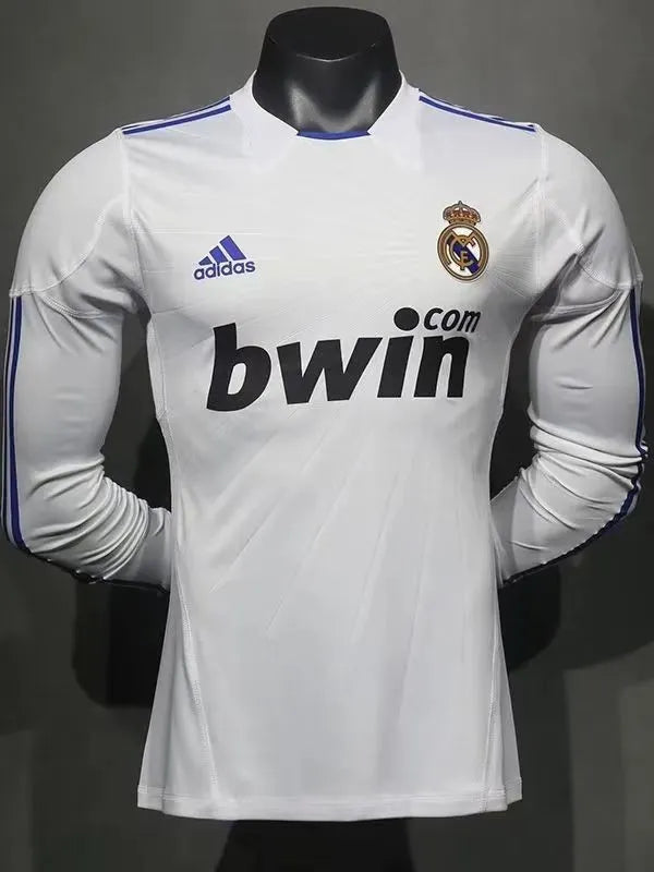 Real Madrid 2010-2011 Retro Home Player Version Long Sleeve Jersey