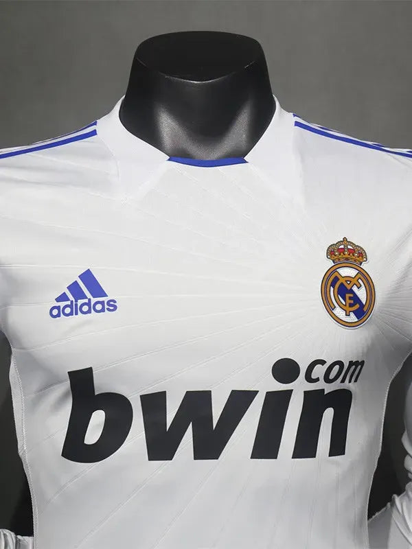 Real Madrid 2010-2011 Retro Home Player Version Long Sleeve Jersey