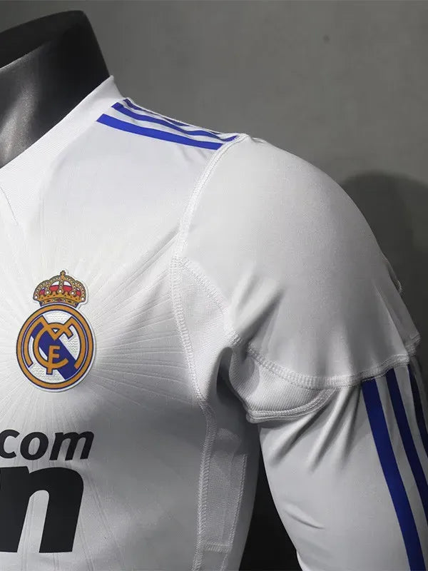 Real Madrid 2010-2011 Retro Home Player Version Long Sleeve Jersey