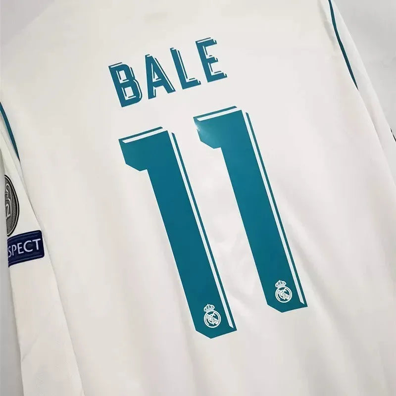 Real Madrid 2017-2018 Retro Home Long Sleeve Jersey