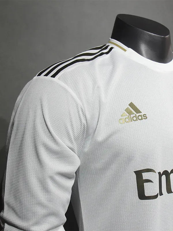 Real Madrid 2019-2020 Retro Home Player Version Long Sleeve Jersey