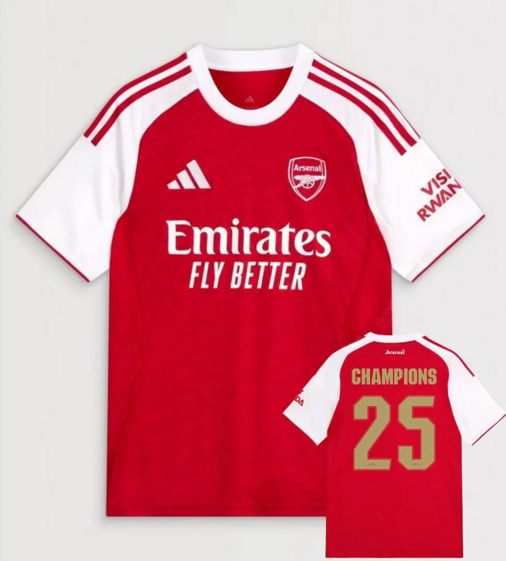 Arsenal 2025-2026 Home Champions #25 Fan Version Jersey